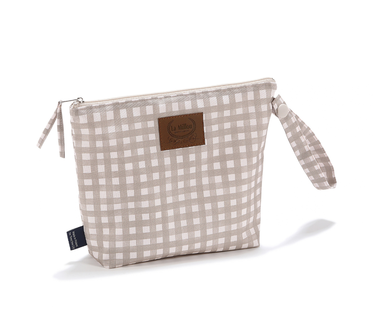 adiavroxo-tsantaki-kallintikvn-vichy-beige-la-millou Αδιάβροχο Τσαντάκι Beige Vichy (S) - Image 1