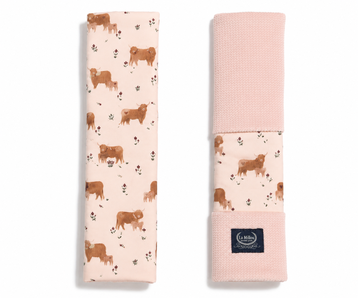prostateutika-zonis-moo-meadow-la-millou Jersey Seat Belt Cover Moo Meadow Velvet Powder Pink - Image 1